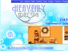 Tablet Screenshot of heavenlynailsdayspa.com